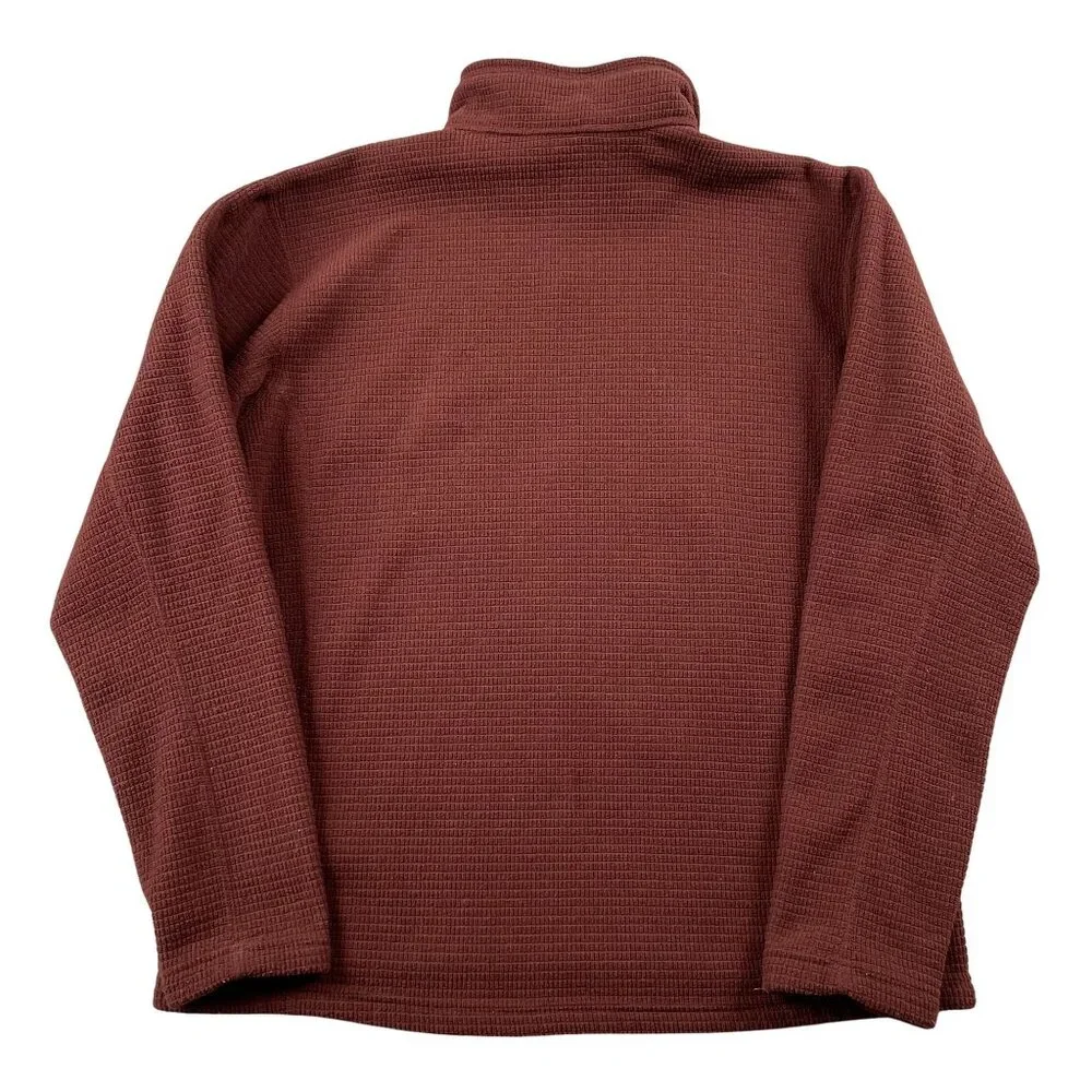 the North Face Fleece Mens Large‎ Rust 1/2 Zip Waffle